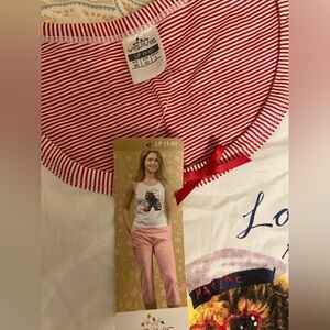 NWT Red and White Women's Pajama Set Size M/L